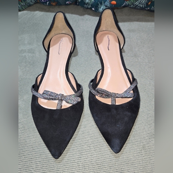 J. Crew size 7 glitter bow flat - Picture 6 of 7